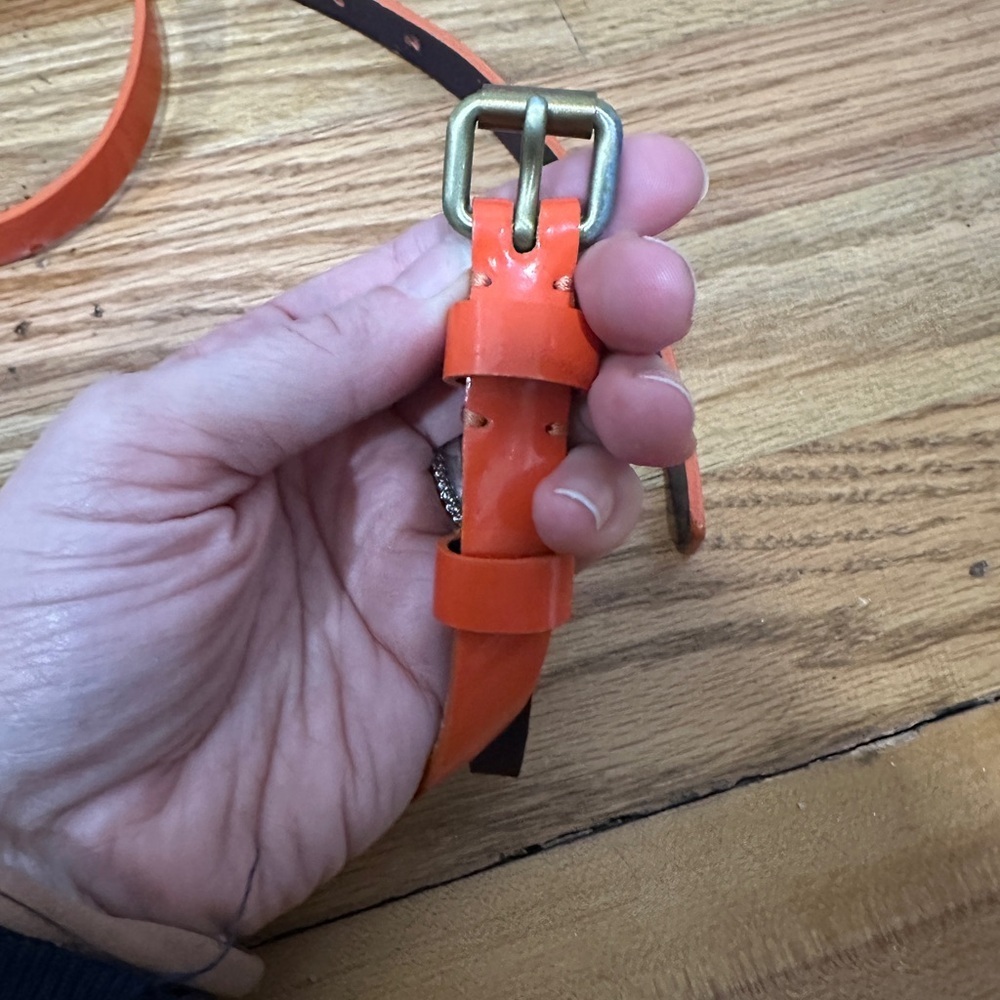 Boden Women’s Orange Genuine Leather Belt Size L - Picture 3 of 5